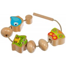 Дървена играчка за нанизване Lucy&Leo - С три фигурки -1