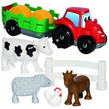 Игрален комплект Ecoiffier Abrick - Трактор, с животни