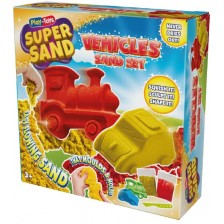 Игрален комплект Play-Toys - Кинетичен пясък, Превозни средства -1