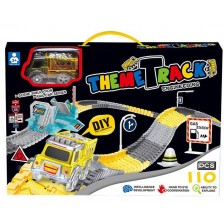 Игрален комплект Felyx Toys - Писта със светещо камионче, 110 части