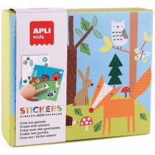 Игра със стикери и геометрични фигури Apli Kids - Гора -1