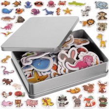 Игрален комплект Kruzzel - Магнити животни, 40 броя -1