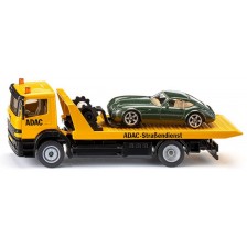 Метална количка Siku Super - Авариен камион с ремарке и автомобил, 1:55