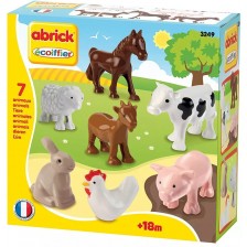 Игрален комплект Ecoiffier Abrick - Животните от фермата, 7 броя