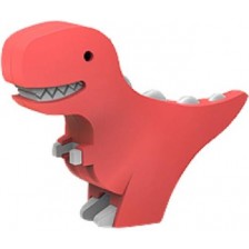 Игрален комплект Raya Toys - Магнитен динозавър за сглобяване, червен -1
