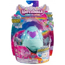 Игрален комплект  Hatchimals - Яйце с герои, свтлосиньо -1