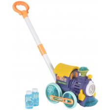 Играчка за сапунени балони Moni Toys - Влак, Blue Wheels -1