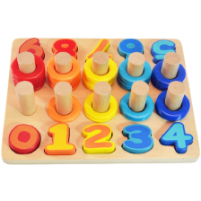 Игрален комплект Acool Toy - Дървена дъска с цифри и рингове