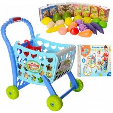 Игрален комплект Raya Toys - Количка за пазаруване, синя