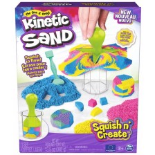 Игрален комплект Spin Master - Kinetic Sand, Кинетичен пясък Squish N Create