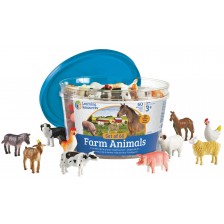 Игрален комплект Learning Resources - Животни от фермата, 60 броя -1