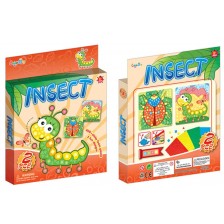 Игрален комплект за Color Day - Оцветяване с мозайка, Гъсеница и пеперуда