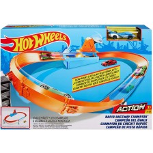 Игрален комплект Hot Wheels Action - Писта с изстрелвачка, Rapid Raceway Champion -1