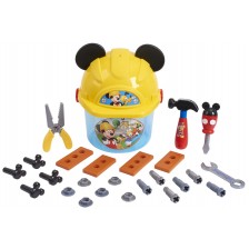 Игрален комплект Just Play Disney Mickey - Детски инструменти в кофа с каска -1