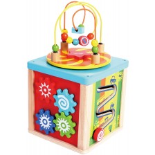 Интерактивна играчка Acool Toy - Музикален дървен образователен куб -1