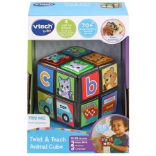 Интерактивна играчка Vtech - Завърти и научи, Куб с животни -1