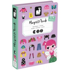 Детска магнитна книга Janod - Момичета с магнитни дрехи