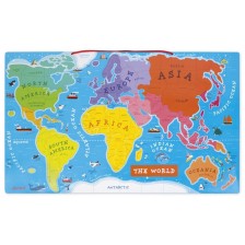 Детска магнитна игра Janod - Карта на света, на английски език -1