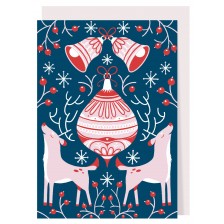 Картичка Коледни еленчета -1