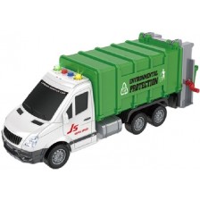 Камион за боклук Raya Toys - Truck Car с карти за сортиране, музика и светлини, 1:16