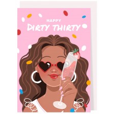Картичка за рожден ден Creative Goodie - Happy dirty thirty -1