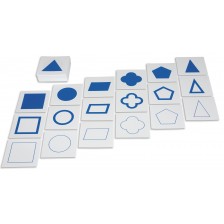 Карти Acool Toy - С геометрични фигури за Монтесори геометричен шкаф -1