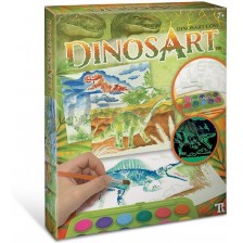 Картини за оцветяване DinosArt  - Динозаври, с акварелни бои -1