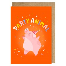 Картичка Party animal - Оранжева