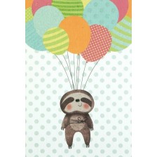 Картичка за рожден ден Busquets - Енот, с балони -1