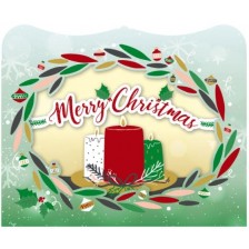 Картичка Gespaensterwald 3D - Merry Christmas, венец и свещи