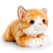 Плюшено легнало коте Keel Toys - Рижаво, 25 cm -1