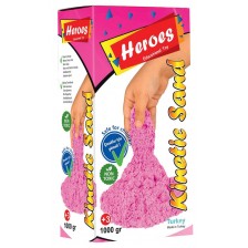 Кинетичен пясък в кутия Heroes  - Розов цвят, 1000 g -1