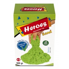 Кинетичен пясък в кyтия Heroes - Зелен цвят, 500 g
