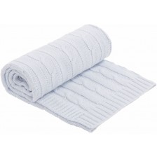 Kikkaboo Плетено памучно одеяло Light Blue