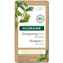 Klorane Cedrat Енергизиращ твърд шампоан, 80 g