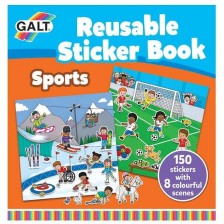 Книжка със стикери за многократна употреба Galt - Спорт