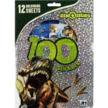 Книжка със 100 стикера Sense - Динозаври -1