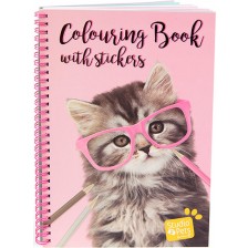 Книжка за оцветяване със стикери Studio Pets - А4, Котето Пейдж -1