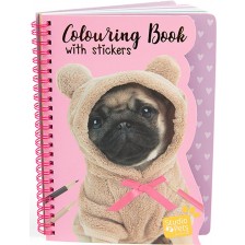 Книжка за оцветяване със стикери Studio Pets - A5, куче -1
