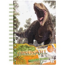 Kнижка за рисуване с фолио DinosArt - Динозаври -1