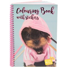 Книжка за оцветяване със стикери Paso Studio Pets - A4, кученце