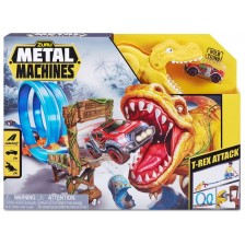 Комплект Zuru - Metal Machines, писта два лупинга и количка, T-Rex Attack