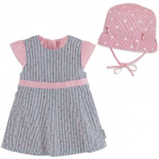 Комплект детска рокля и лятна шапка с UV 30+ защита Sterntaler - 62 cm, 4-5 месеца -1
