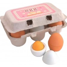 Комплект Smart Baby - Дървени яйца, 6 броя -1