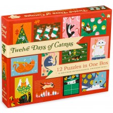 Коледен календар Chronicle books от 12 х 48 части - 12 Коледни котешки дни -1
