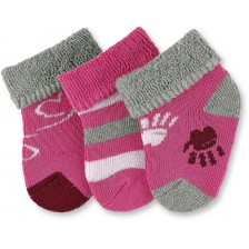 Комплект бебешки хавлиени чорапки Sterntaler - За момиче, 13/14 размер, 0-4 месеца, 3 чифта