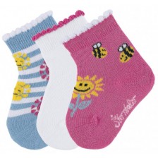 Комплект бебешки чорапи Sterntaler - На слънца, 15/16 размер, 4-6 месеца, 3 чифта -1