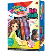 Комплект пастели за коса Colorino Creative - За момичета, 5 цвята