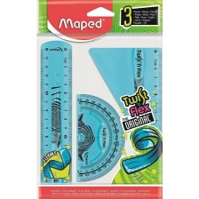 Комплект за чертане Maped Twist'n Flex - Син