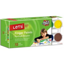 Комплект за рисуване с пръсти Let's - 12 цвята